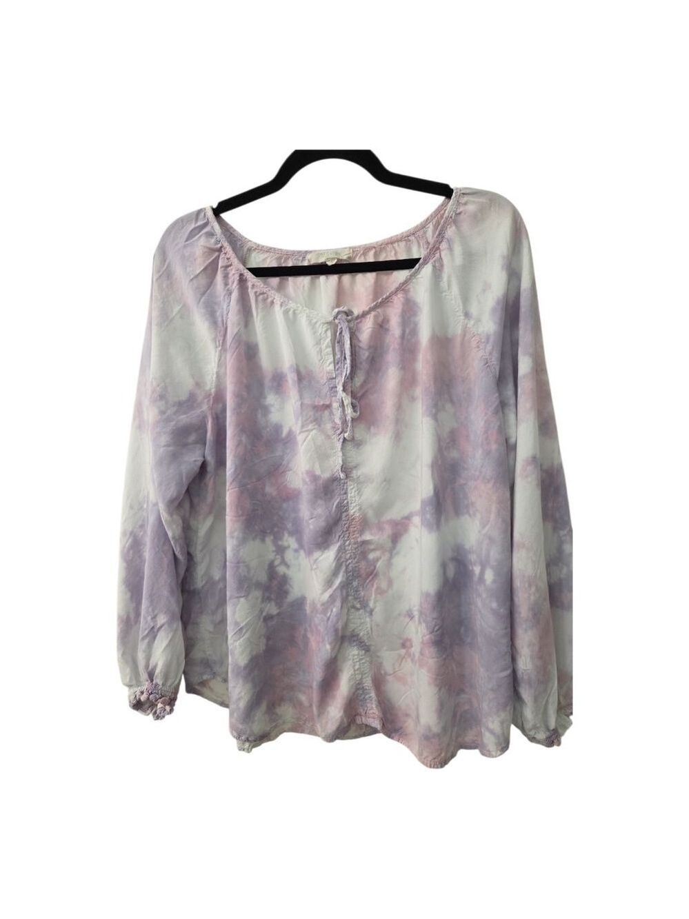 River and Sky Blouse Purple Pink White Extra Large